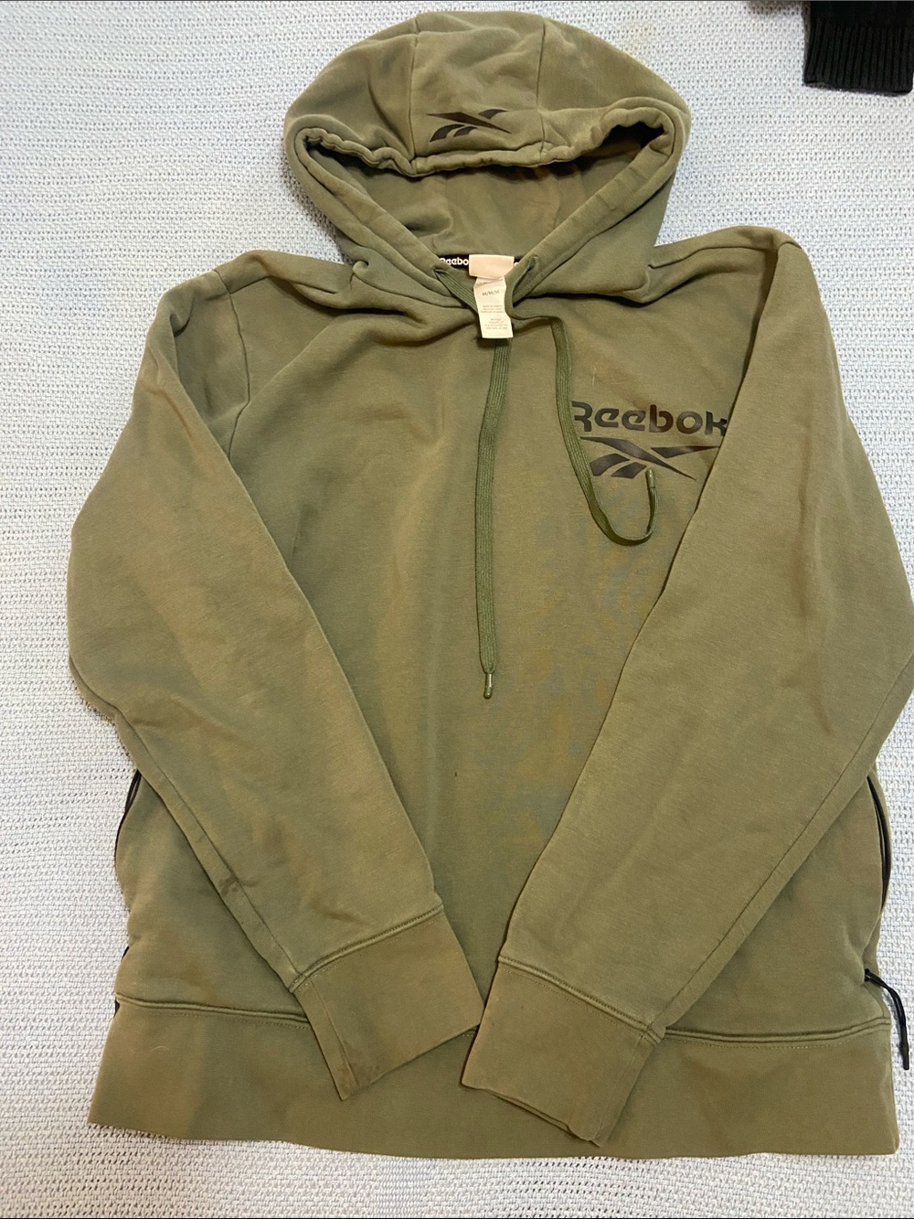 Reebok Olive Green Hooded Pullover Sweatshirt